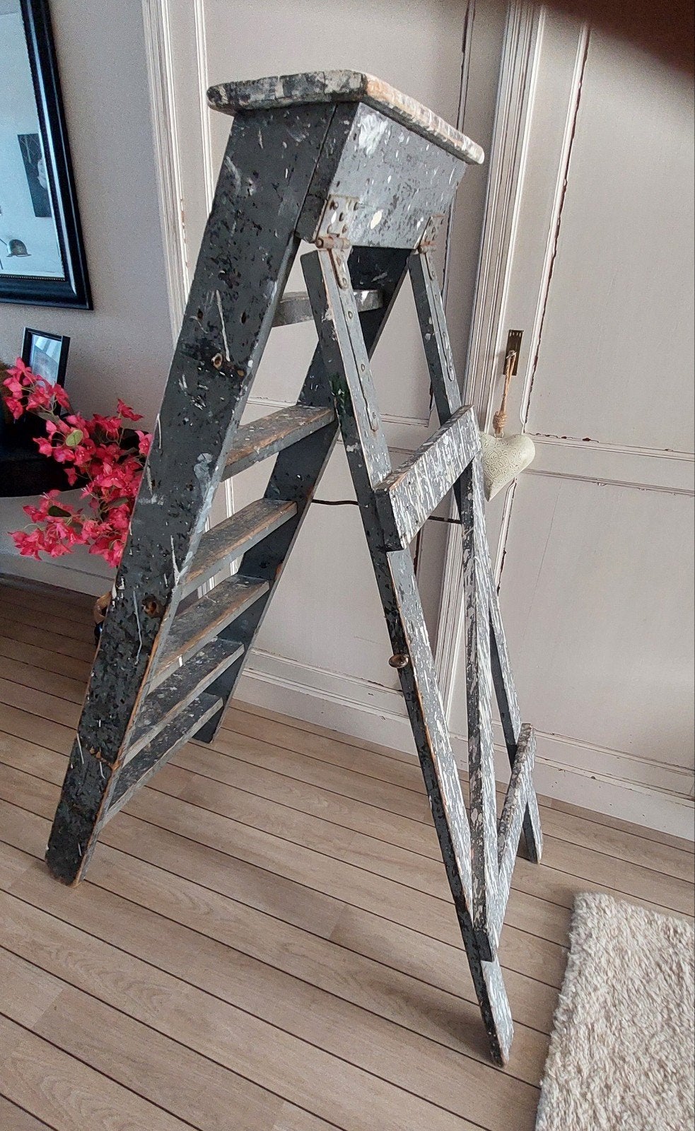 Oude schilderstrap - Decoratieve houten trap, Ophalen