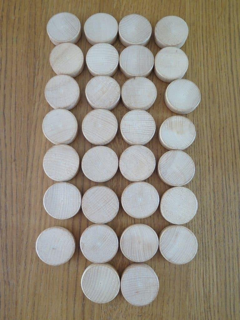 Sjoelstenen, 30 stuks. Hout, Een of twee spelers, Ophalen, Gebruikt, Diverse