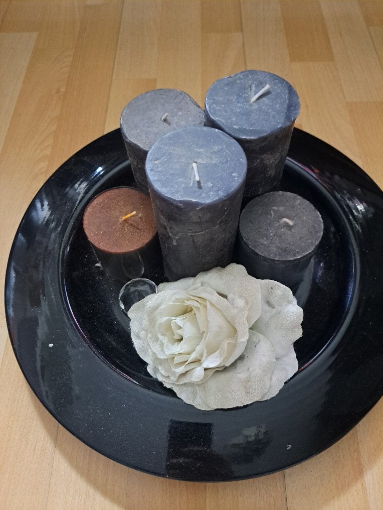 Dienblad met kaarsen, Ophalen, Rond, Zo goed als nieuw, Dienblad