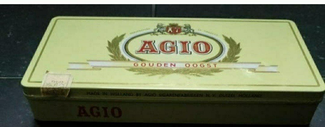 Sigarendoos,Duizel,Agio,groen,Sigaren,Gouden oogst,nr.590, Verzamelen, Rookartikelen, Aanstekers en Luciferdoosjes, Ophalen of Verzenden