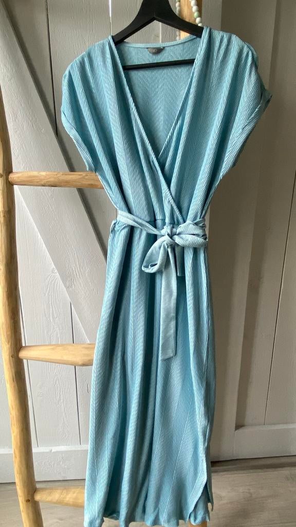 Blauwe zomer maxi jurk maat 42 met los ceintuur, Blauw, Maat 42/44 (L), Nieuw, Ophalen of Verzenden