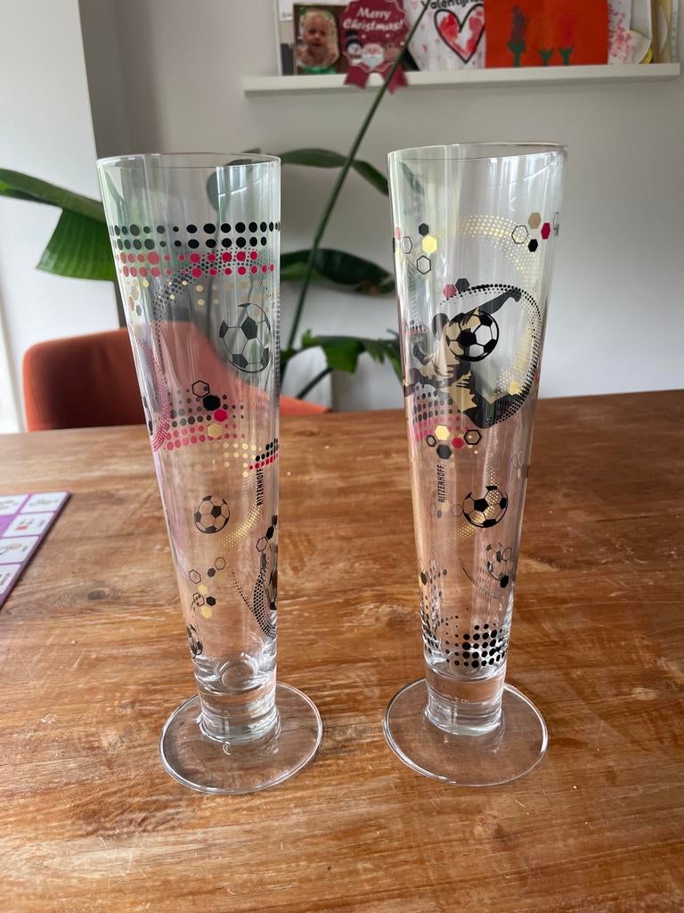 Ritzenhoff Bierglazen Voetbal Design - Set van 2, Ophalen, Zo goed als nieuw, Meerkleurig, Overige merken