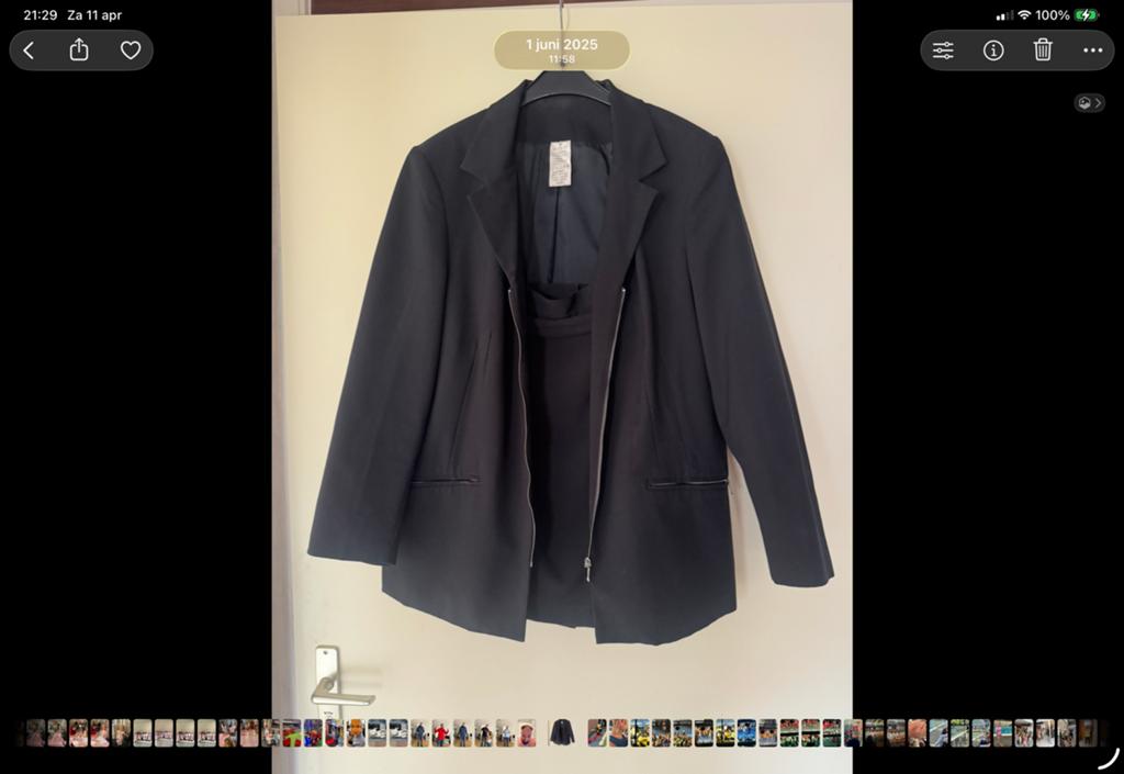 Mantelpakje zwart, Ophalen, Zo goed als nieuw, Maat 46/48 (XL) of groter, Zwart