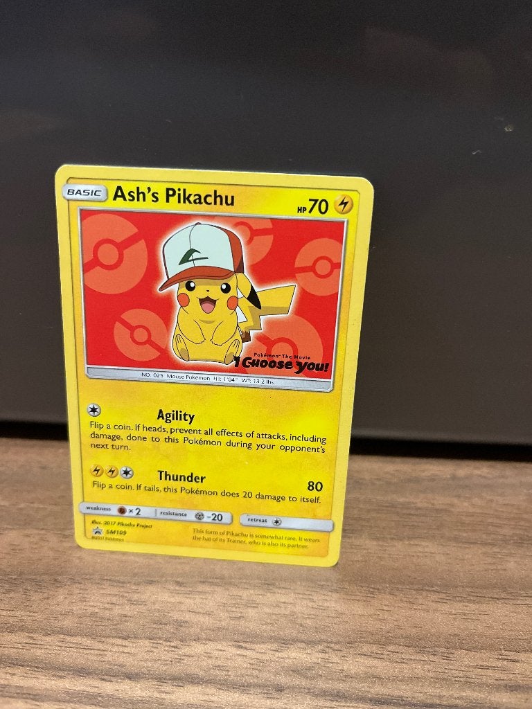 Ash's Pikachu Pokémon Kaart - I Choose You! Movie Promo, Ophalen, Zo goed als nieuw, Losse kaart