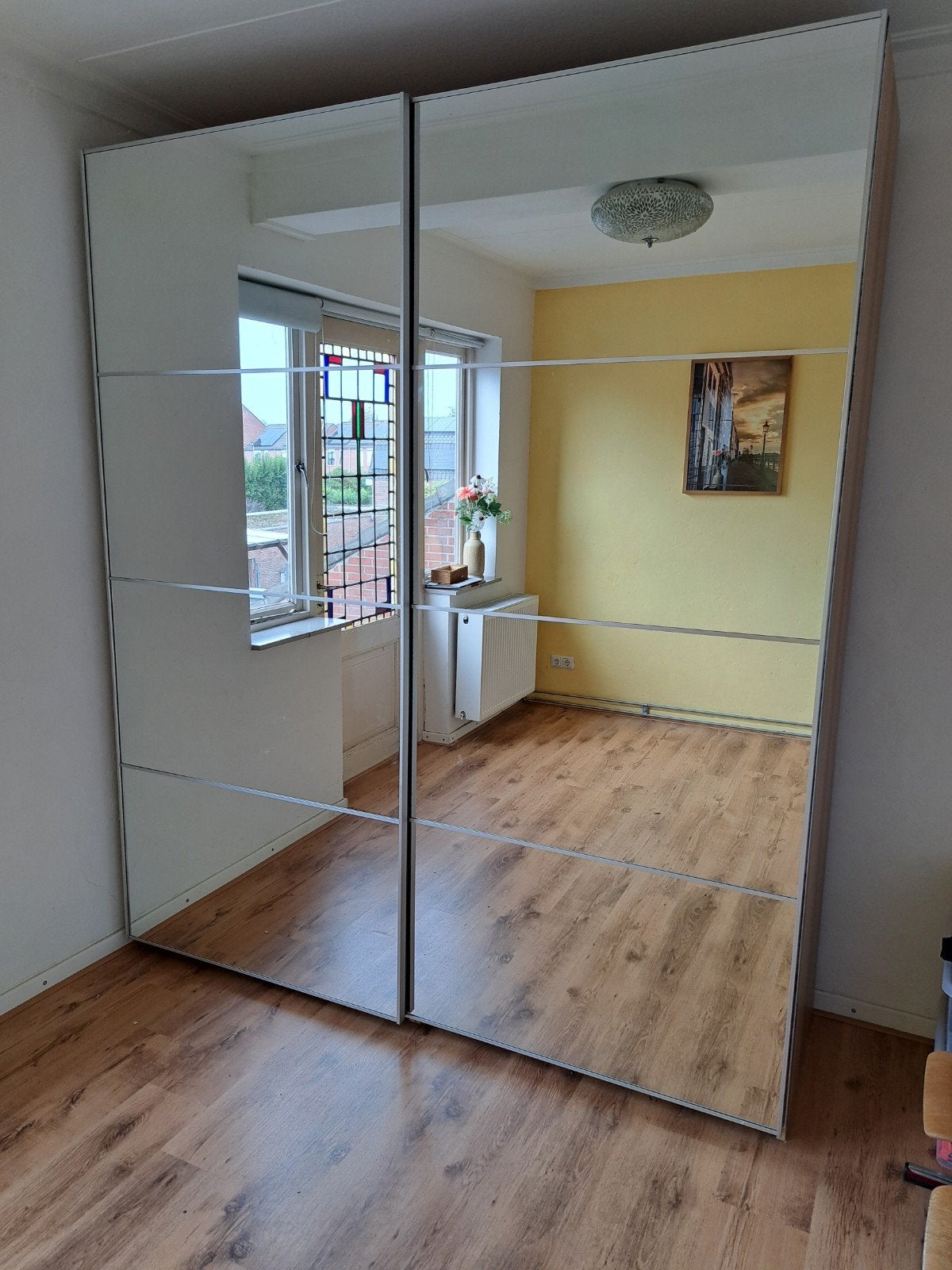 IKEA Pax Kledingkast met spiegeldeuren, 150 tot 200 cm, Zo goed als nieuw, Modern, 50 tot 75 cm