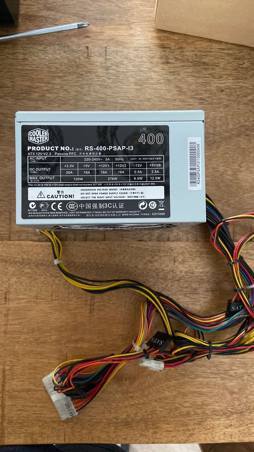 Cooler Master 400 watt voeding, Computers en Software, Interne voedingen, Ophalen of Verzenden, Gebruikt