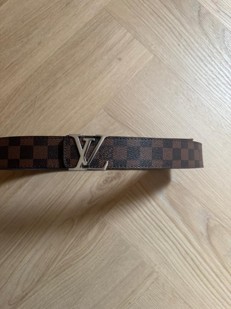 Damier Ebène - Initiales riem - Bruin - 110, Ophalen of Verzenden, Zo goed als nieuw, Bruin