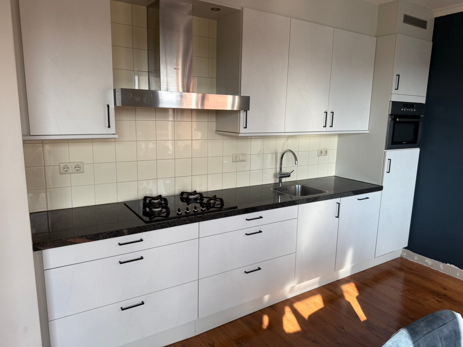 Complete Rechte Keuken + Apparatuur + GEDEMONTEERD, Huis en Inrichting, Keuken | Complete keukens, Ophalen of Verzenden, Wit, Enkelwandige keuken