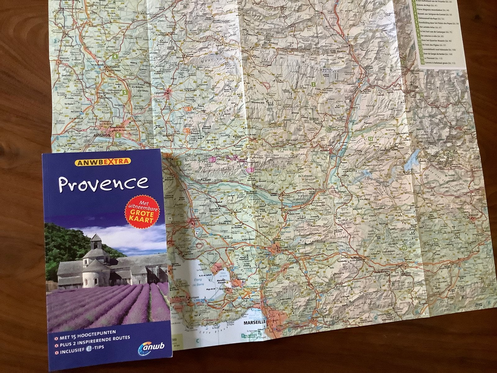 Provence Frankrijk ANWB reisgids + kaart, Europa, Ophalen of Verzenden, Zo goed als nieuw, Reisgids of -boek