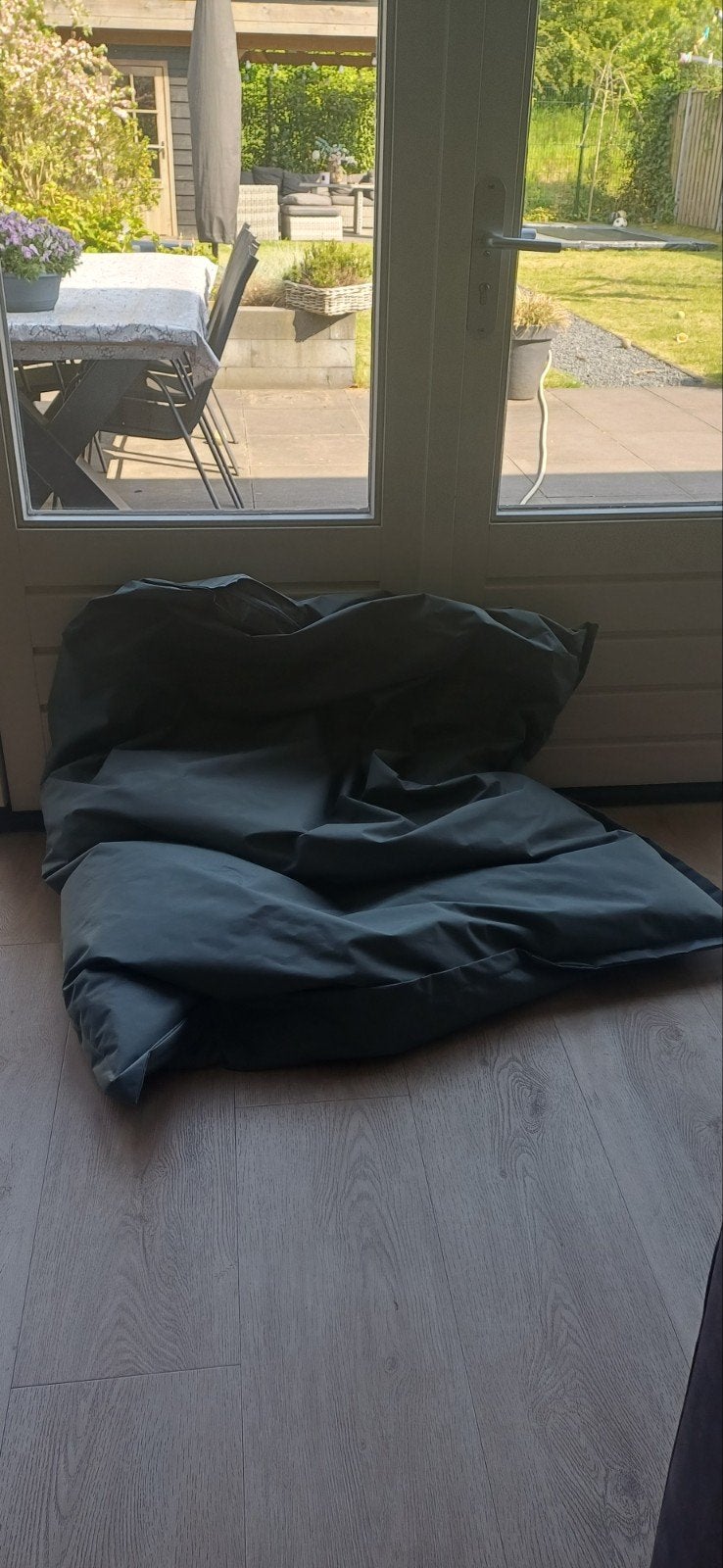 Zitzak donkergrijs 120x130, Huis en Inrichting, Zitzakken, Ophalen, Zo goed als nieuw, Grijs, Zitzak