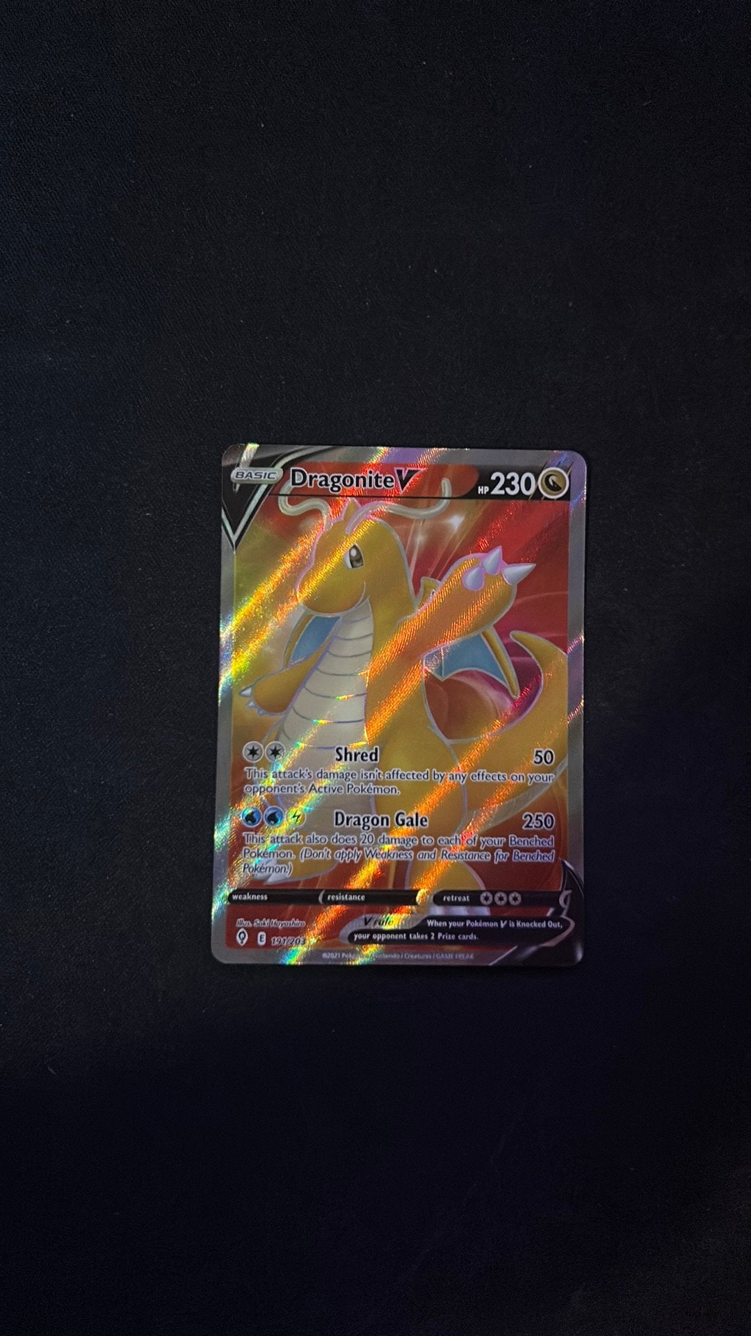 Dragonite V #191, Hobby en Vrije tijd, Verzamelkaartspellen | Pokémon, Ophalen of Verzenden, Zo goed als nieuw