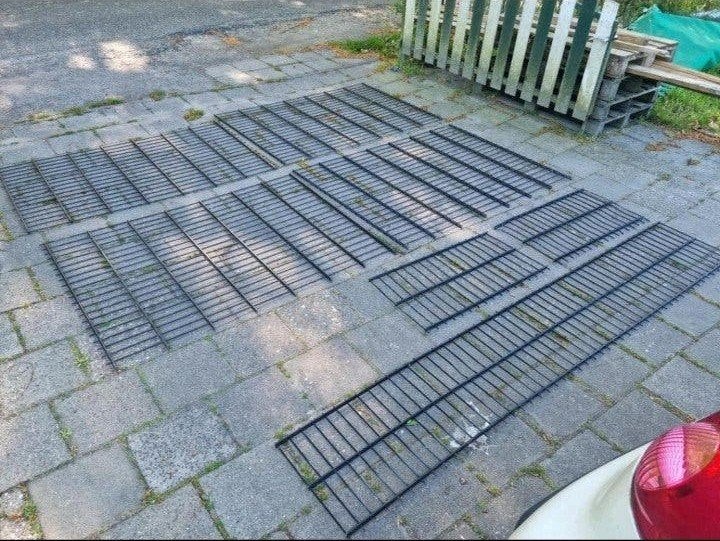 Zeer zwaar 6/8/6 dubbelstaafmat hekwerk paneel circa 150x120, Ophalen, Zo goed als nieuw, IJzer, Dubbelstaafmat hekwerk