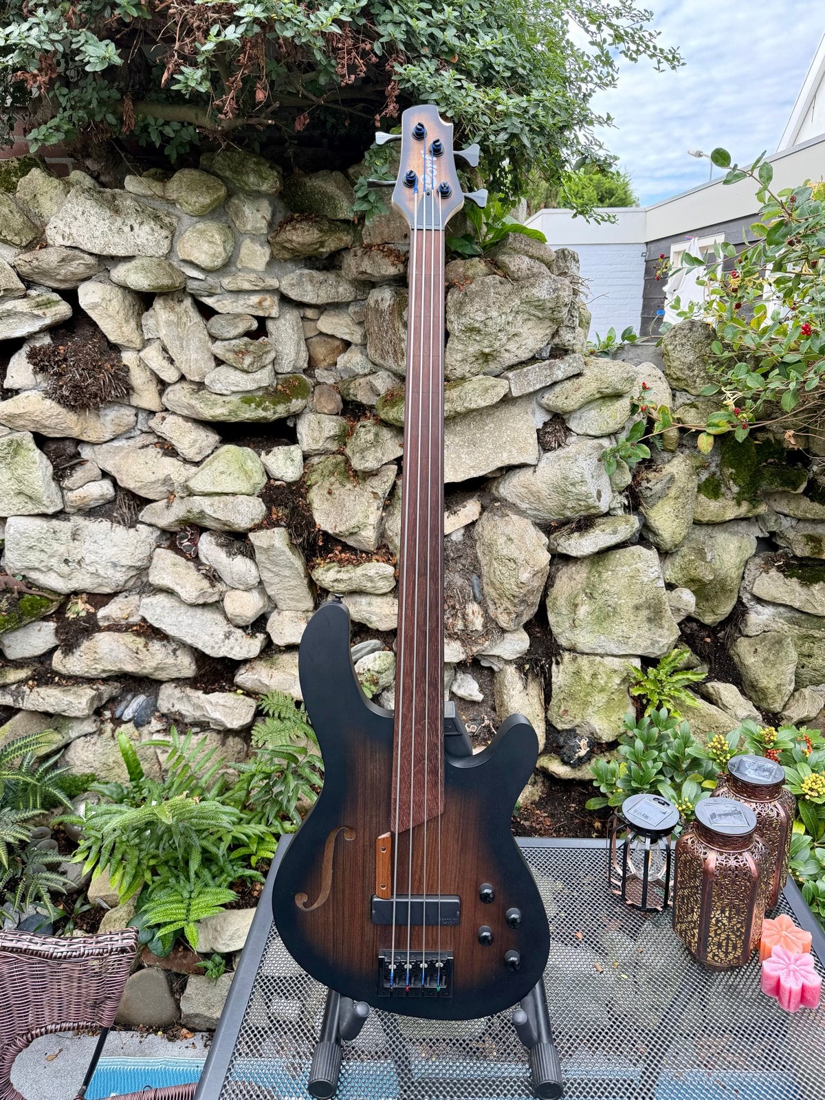 Cort B4FL MHPZ Basgitaar Trans Black Burst Satin, Ophalen of Verzenden, Zo goed als nieuw, Elektrisch, Fretloos