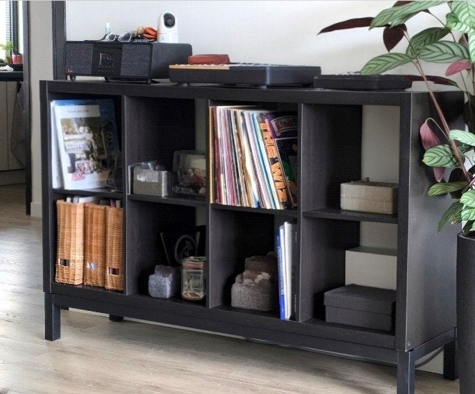 IKEA Vakkenkast met Onderstel - Zwart, Ophalen, Gebruikt, 100 tot 150 cm, Minder dan 100 cm