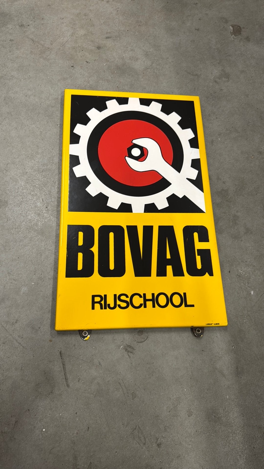 Emaille bovag rijschool bord, Ophalen, Gebruikt, Reclamebord