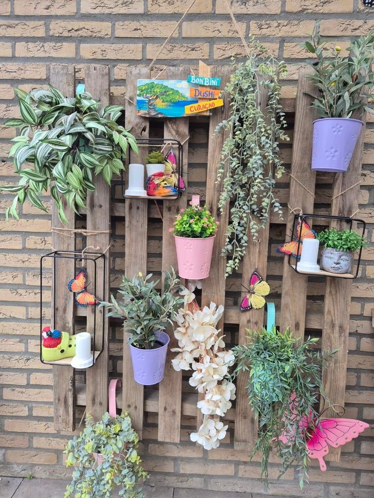 Unieke Handgemaakte Pallet-Plantenwand, Tuin en Terras, Planten | Tuinplanten, Ophalen, Overige soorten