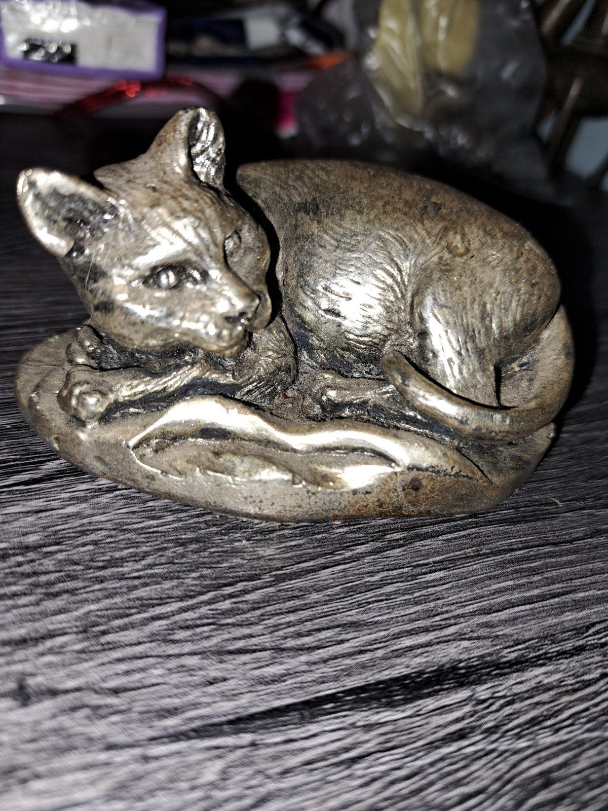 Stavropoulos Collection Kattenbeeldje - Zilverkleurig, Verzamelen, Beelden en Beeldjes, Ophalen of Verzenden, Gebruikt, Dier