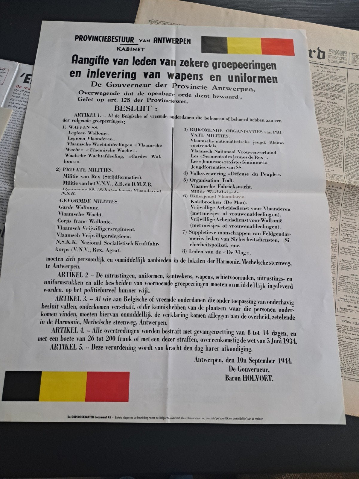 Heruitgave oorlogskrant, Ophalen, Tweede Wereldoorlog, Zo goed als nieuw