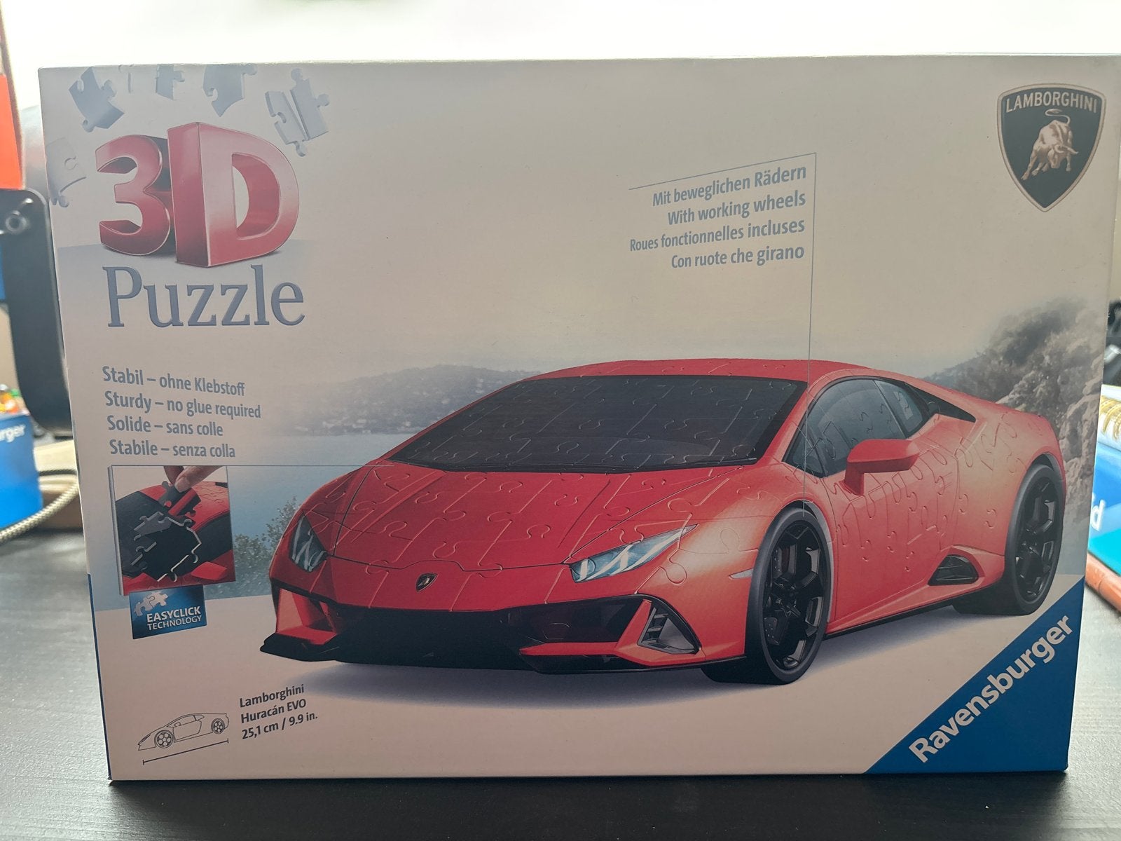 Ravensburger 3D Puzzle Lamborghini Huracán EVO, Voertuigen, Ophalen of Verzenden, Zo goed als nieuw, Kunststof