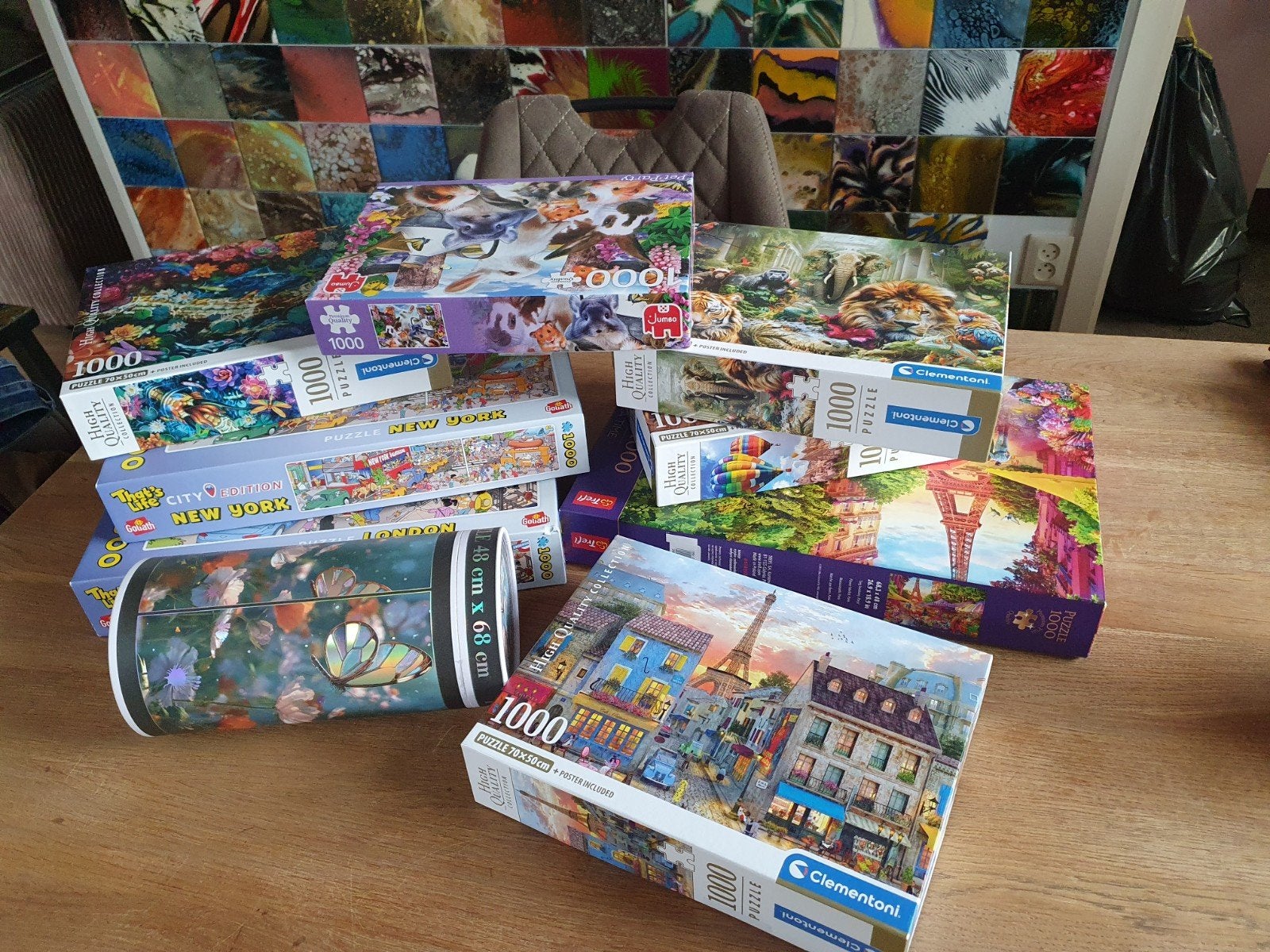 9 puzzels van 1000 stukjes - Zo goed als nieuw, Ophalen, Zo goed als nieuw