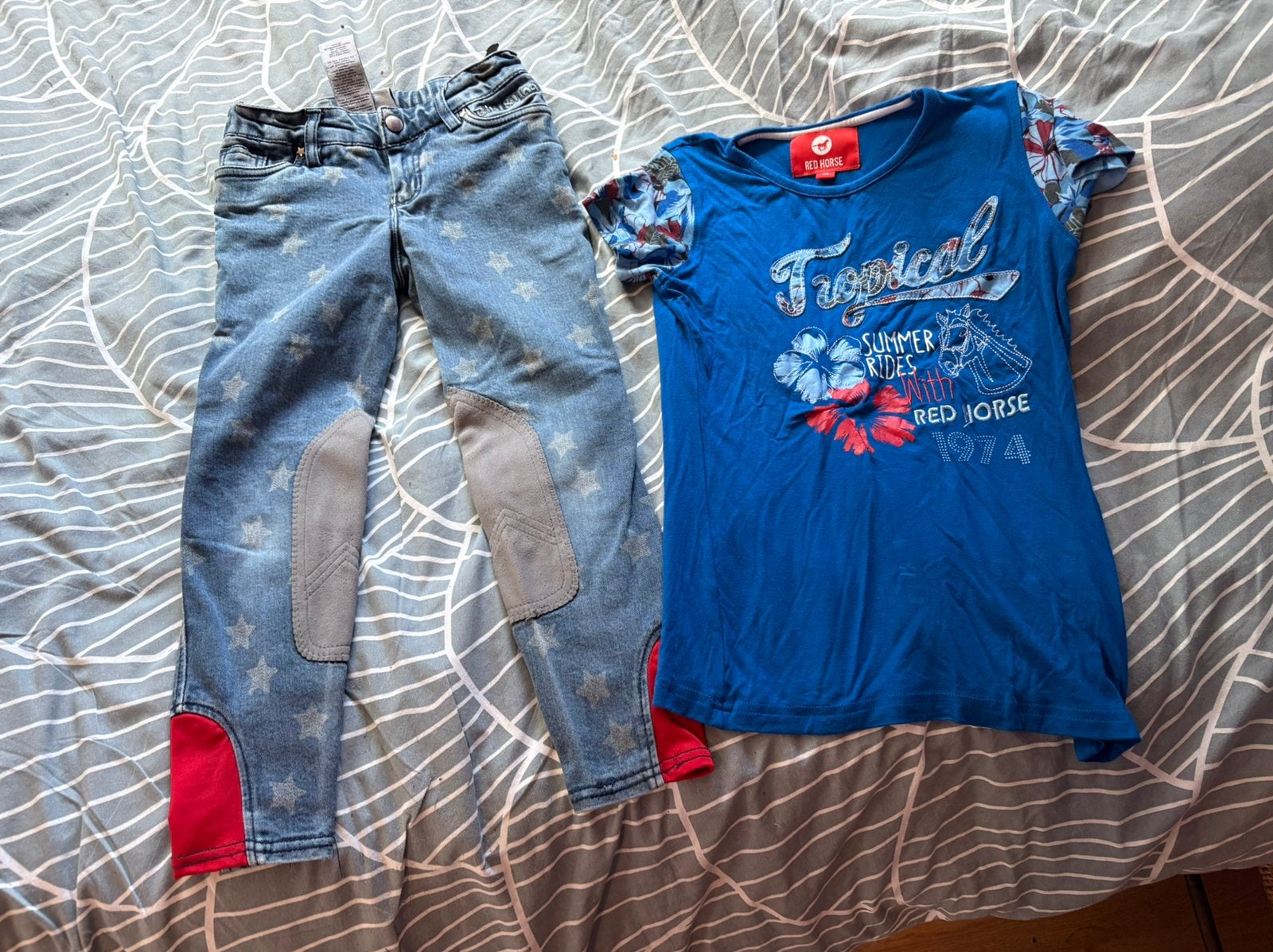 Paardrijden set kleding 128, Dieren en Toebehoren, Paardrijkleding, Kinderen, Dressuur, Red Horse, Ophalen of Verzenden
