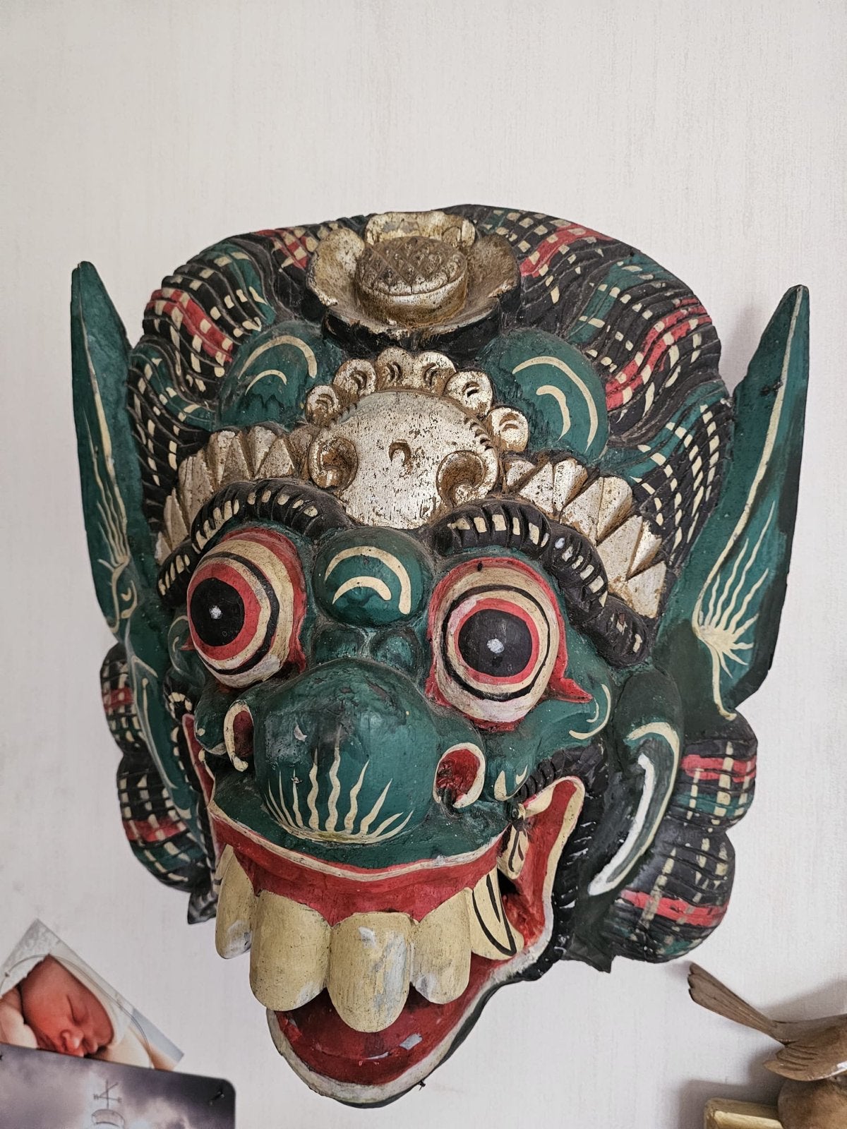 Uniek Balinees Barong Masker - Handgesneden Hout, Antiek en Kunst, Kunst | Niet-Westerse kunst, Masker, Handgemaakt, Indonesië