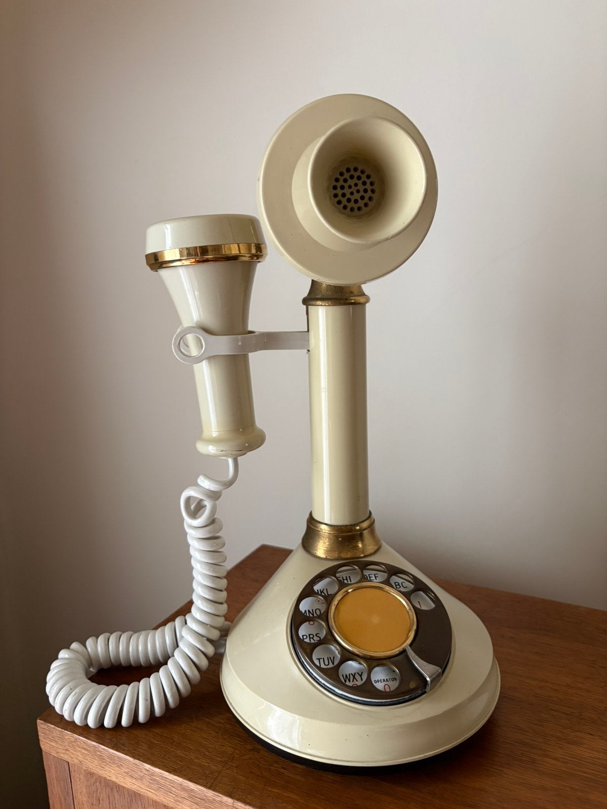 USA vintage deco-telefoon mid century, Ophalen of Verzenden, Gebruikt, Beige, Vintage