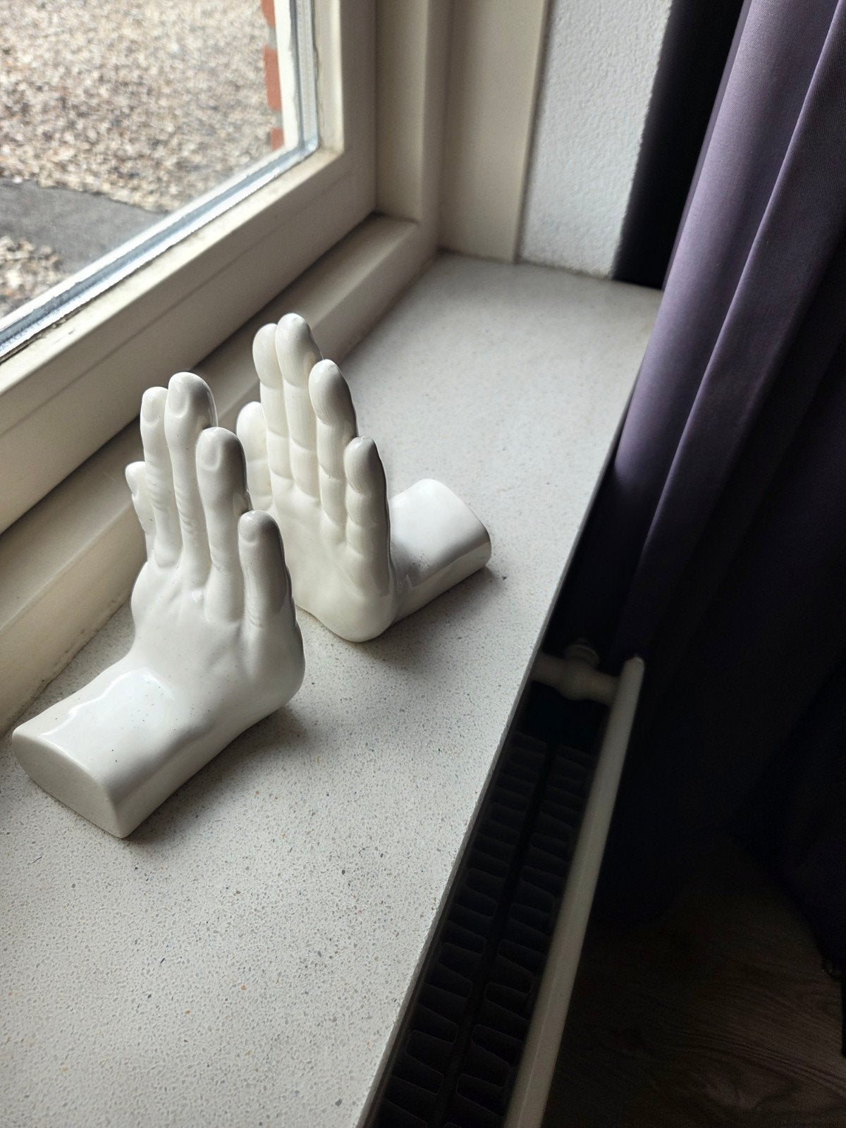 Jaren 80 Boekensteunen Witte Handen Keramiek, Antiek en Kunst, Antiek | Keramiek en Aardewerk, Ophalen of Verzenden