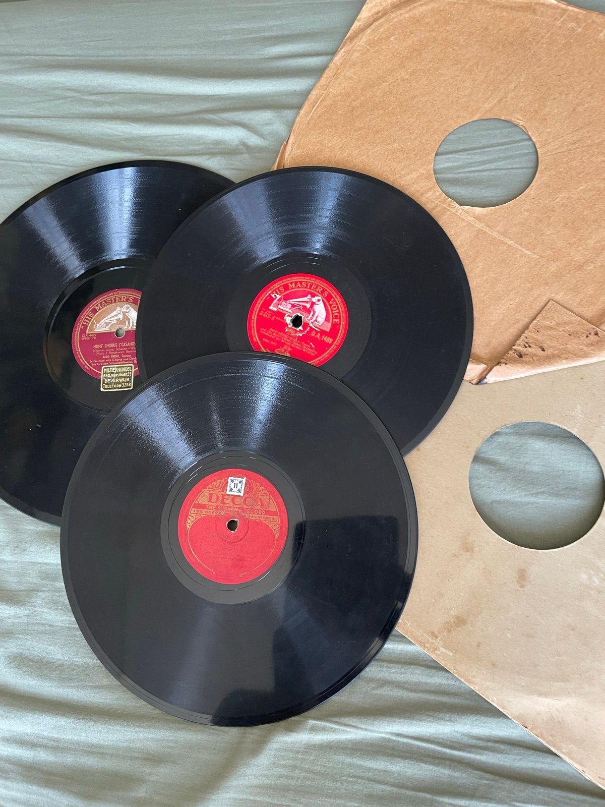 Vintage 78 toeren platen - His Master's Voice & Decca, Gebruikt, 10 inch, Ophalen of Verzenden, Overige genres