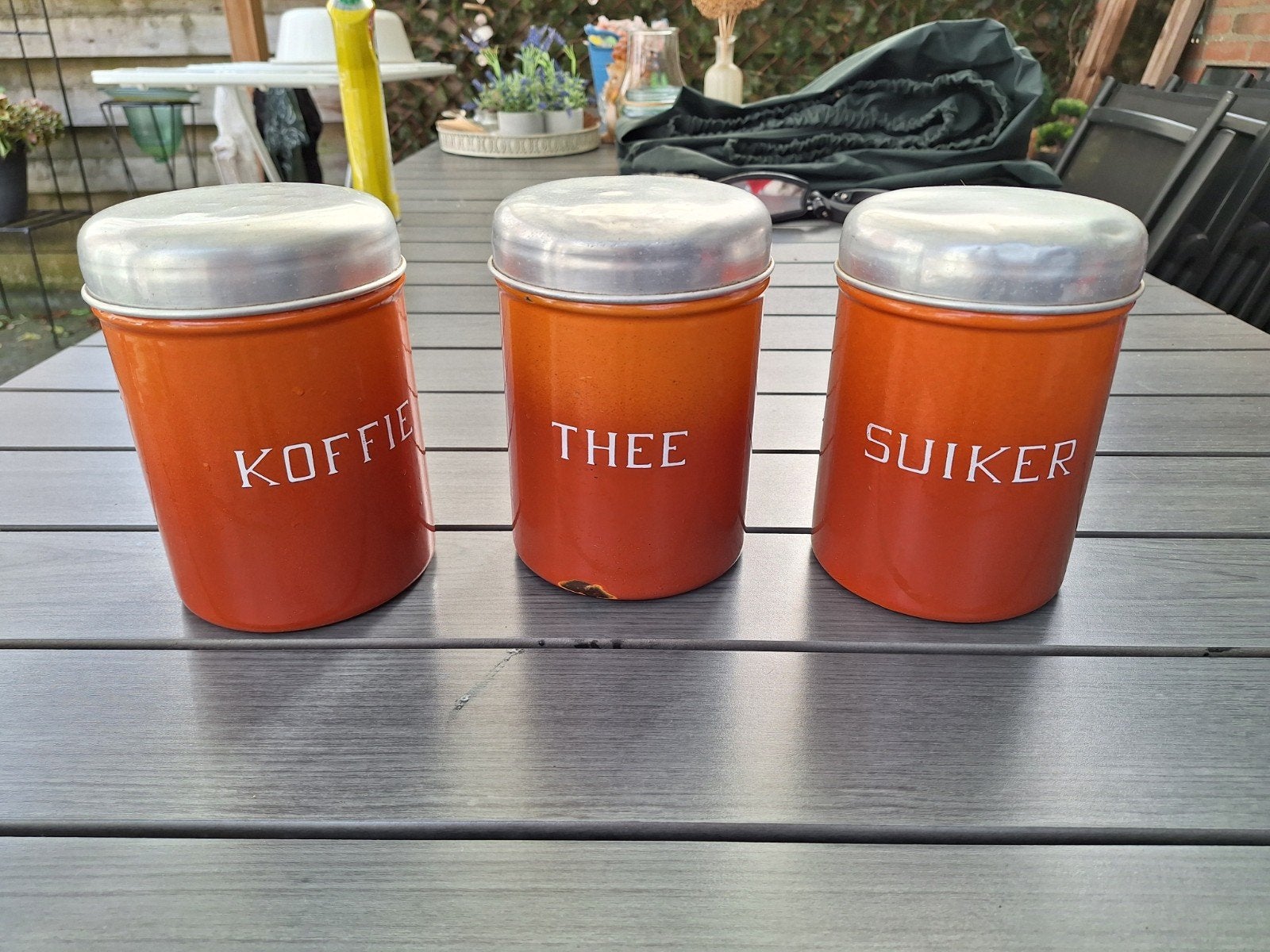 Vintage Brabantia voorraadblikken - Koffie, Thee, Suiker, Antiek en Kunst, Ophalen