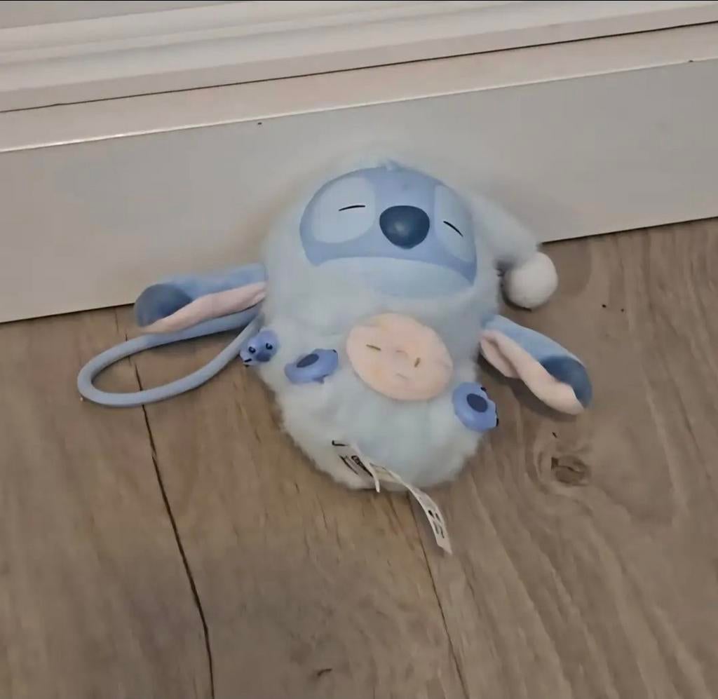 Schattige Stitch knuffel met slaapmuts en donut, Disney, Disney, Overige typen, Blauw