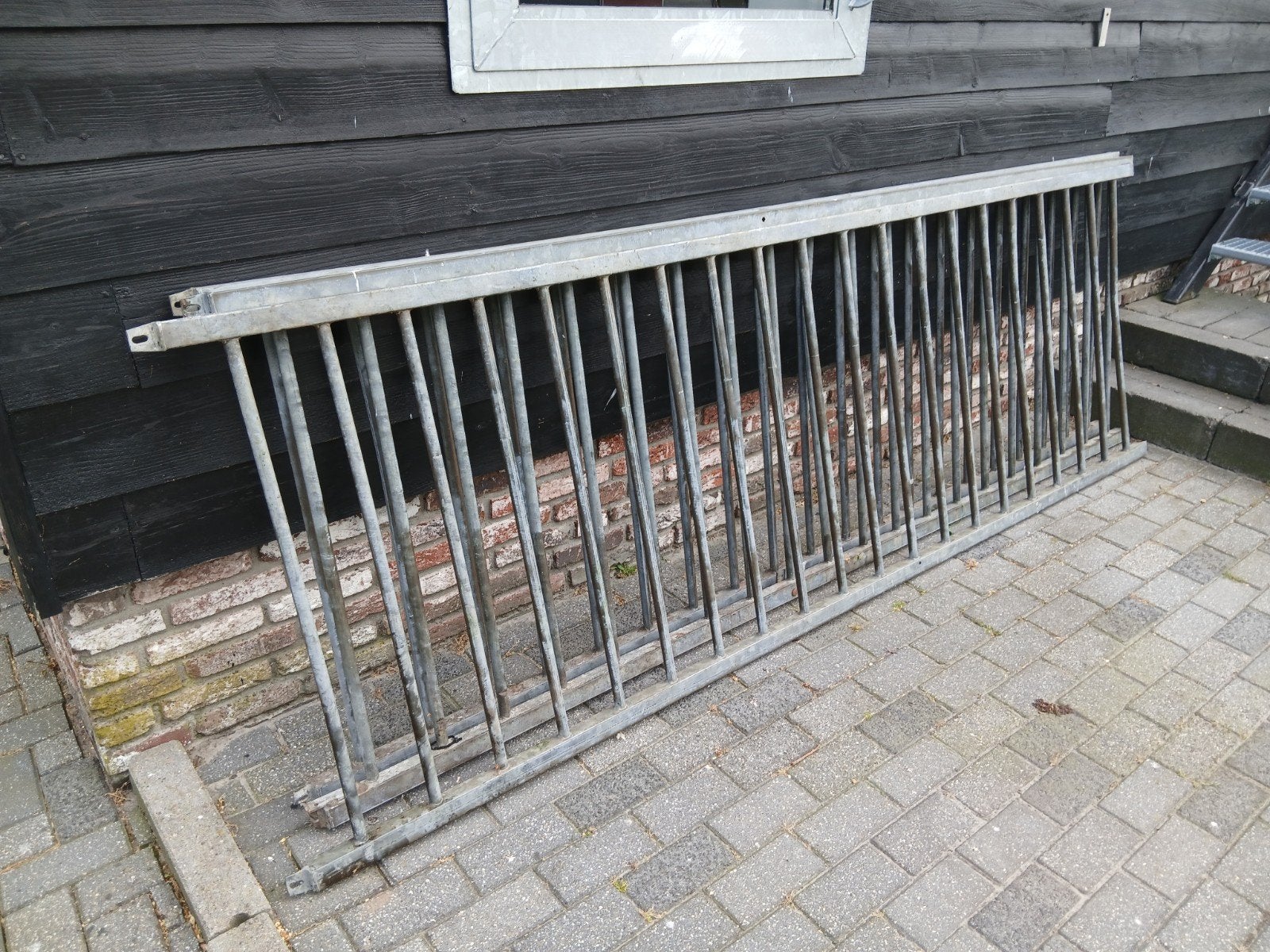 9 meter gegalvaniseerd hekwerk, Tuin en Terras, Tuinhekken en Hekwerk, Ophalen, Gebruikt, IJzer