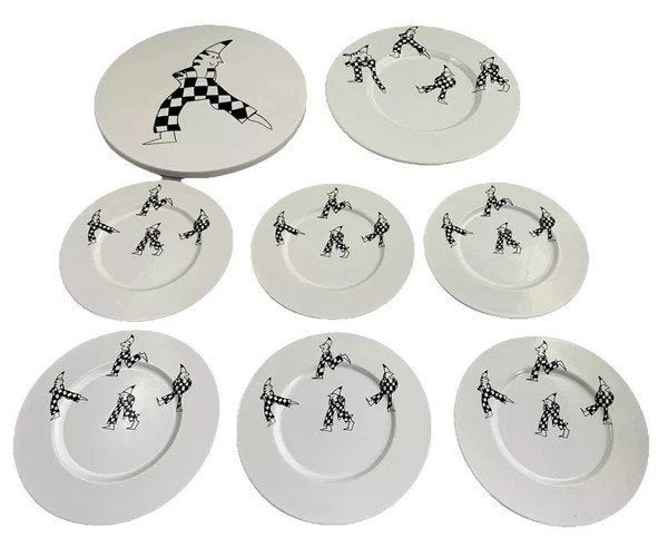 Birgit Stigter Ikea 1999 taartbord serveerbord met bordjes, Antiek en Kunst, Antiek | Servies compleet, Verzenden