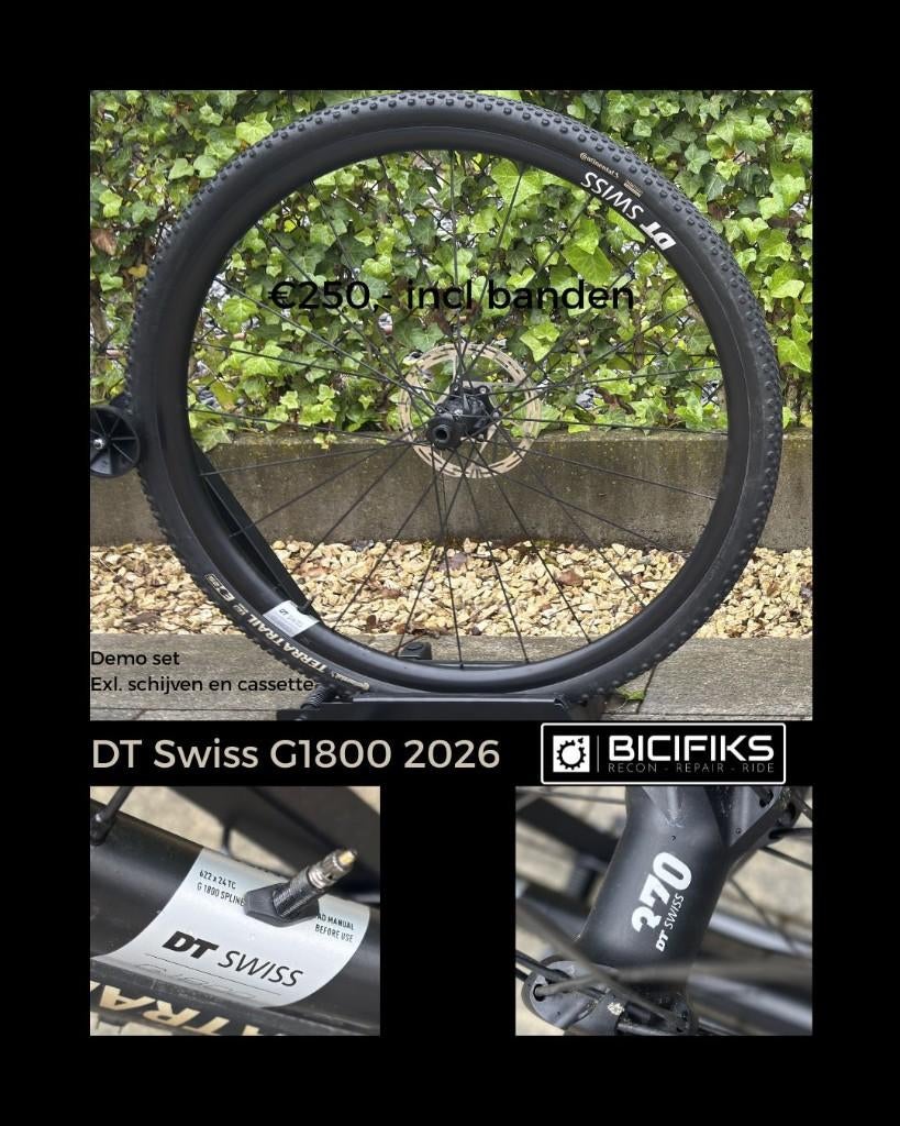 DT Swiss G1800 wielset 370 naaf *demo set* Tubeless, Fietsen en Brommers, Fietsonderdelen, Racefiets, Zwitserland, DT Swiss, Dt swiss