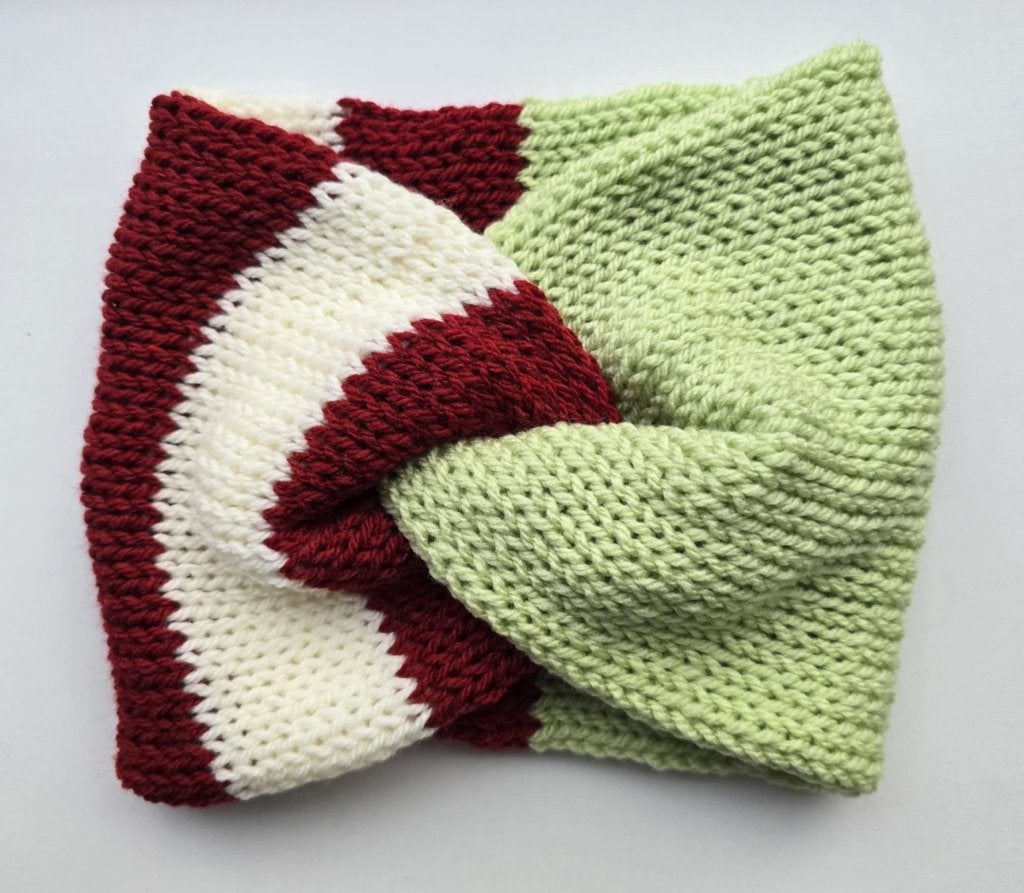 Handgemaakte kersthoofdband - rood wit groen, Handgemaakt, Verzenden, Nieuw, Muts
