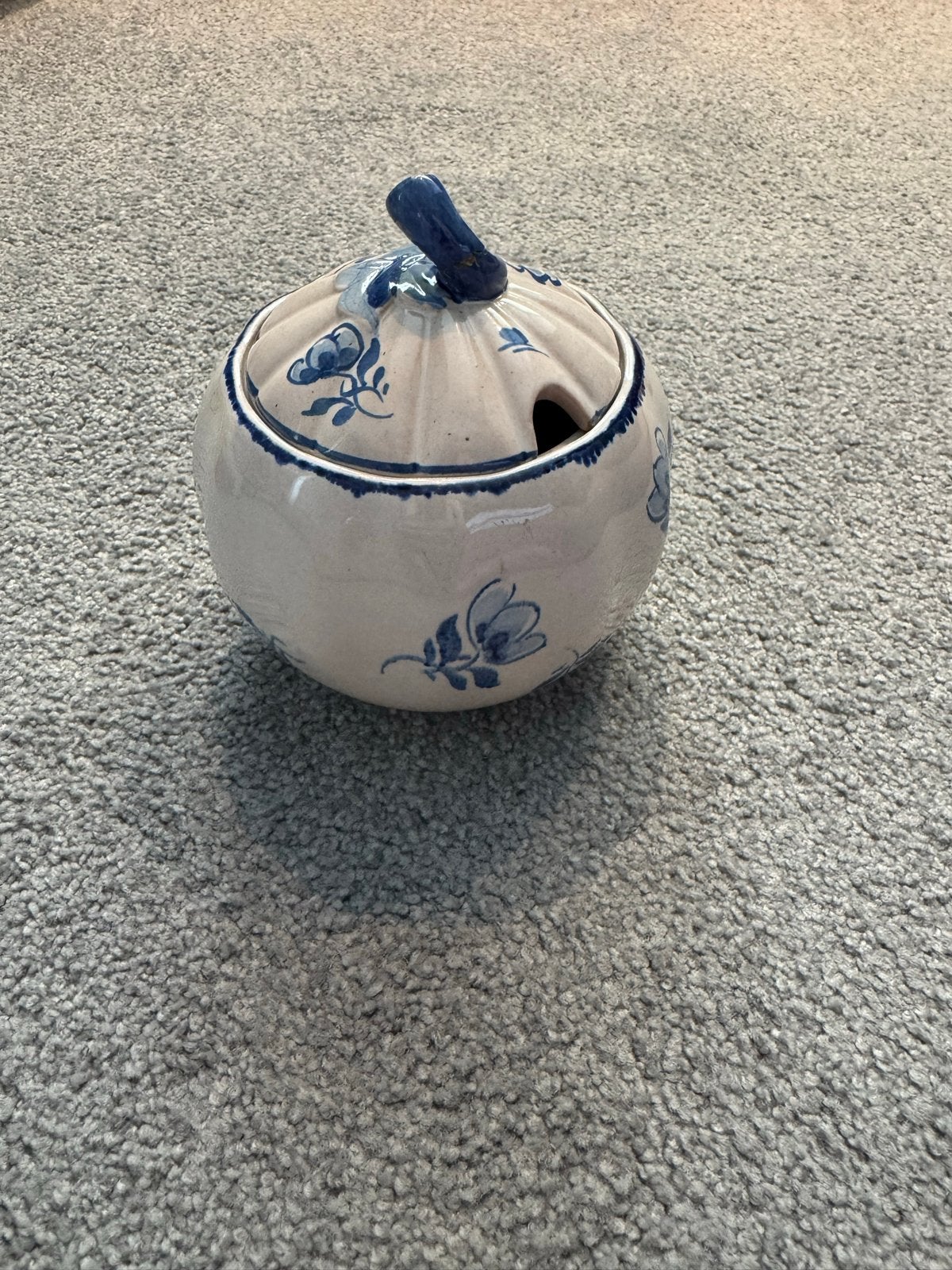 Delfts Blauw suikerpotje met deksel, handgeschilderd, Antiek en Kunst, Ophalen of Verzenden