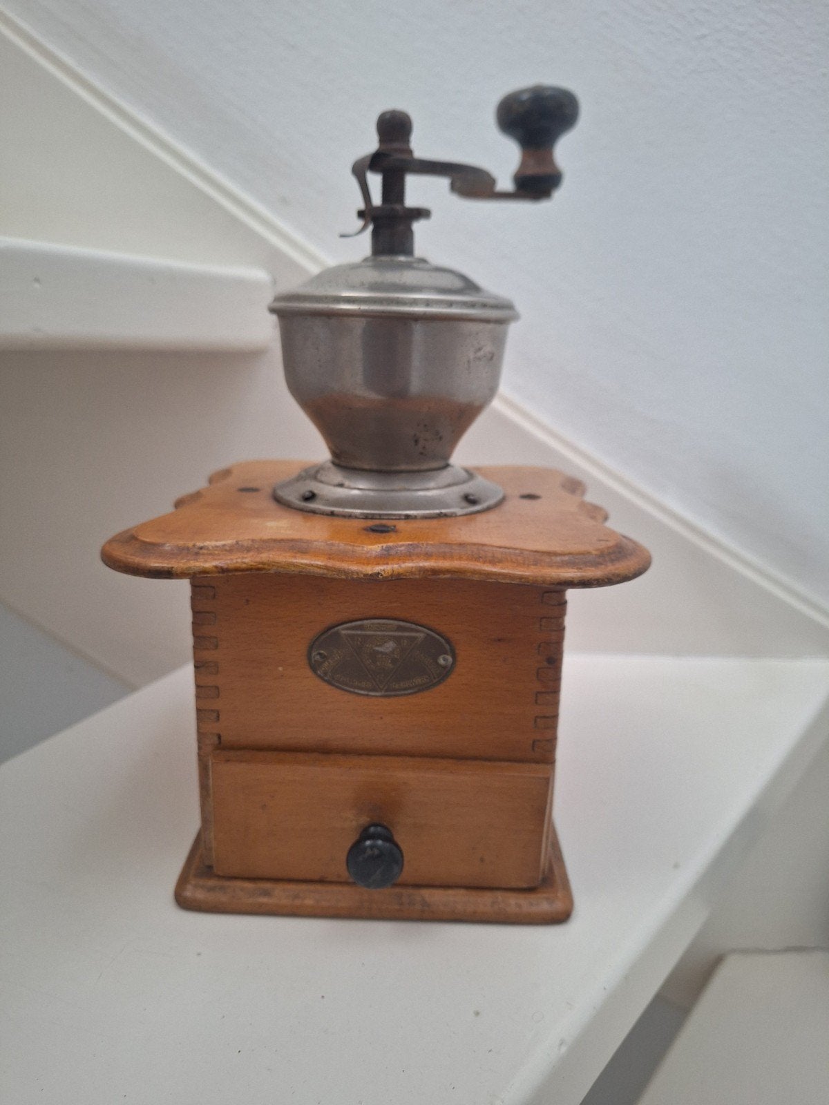 Prachtige antieke Zassenhaus koffiemolen – Hout & Metaal, Antiek en Kunst, Ophalen
