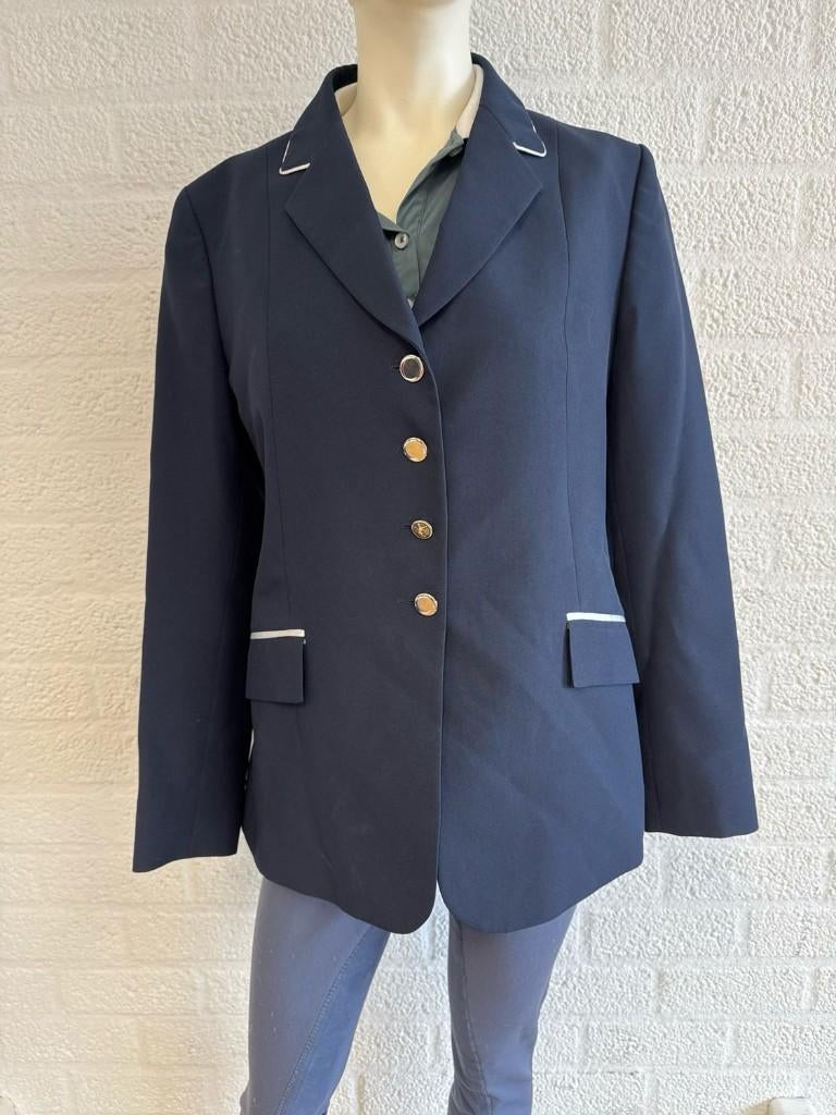 Jeamo wedstrijdjasje blauw 44, Dieren en Toebehoren, Paardrijkleding, Gebruikt, Dressuur, Ophalen of Verzenden, Dames