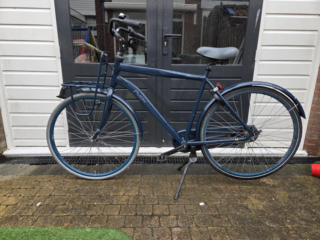 Puch Drum - Heren - fiets  - 55 cm - blauw - Oil Blue Gloss, Terugtraprem, Gebruikt, Versnellingen, 53 tot 57 cm