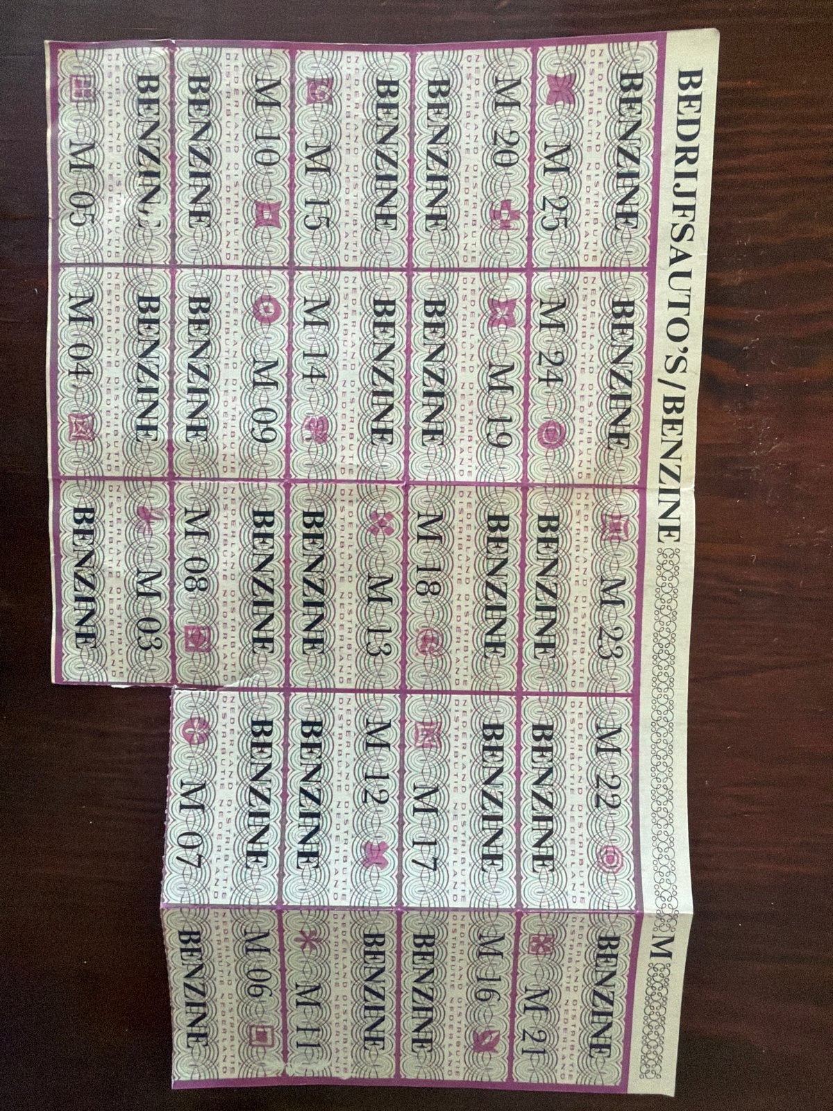 Benzine bonnen tijdens oliecrisis 1973/74, Verzamelen, Ophalen, Gebruikt