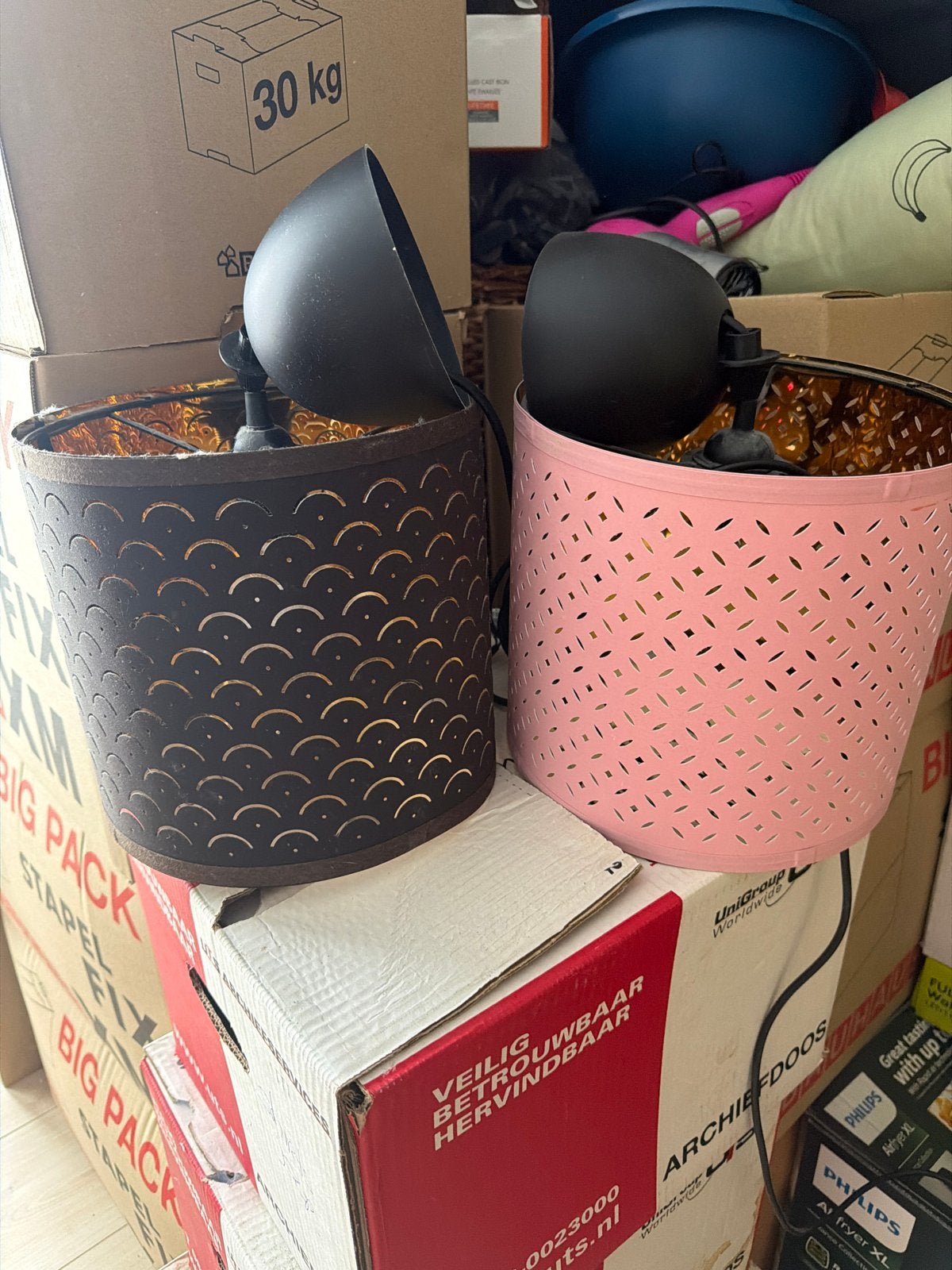 Set van 2 decoratieve lampen Ikea, zwart en roze, Gebruikt, Zwart, Modern, Ophalen