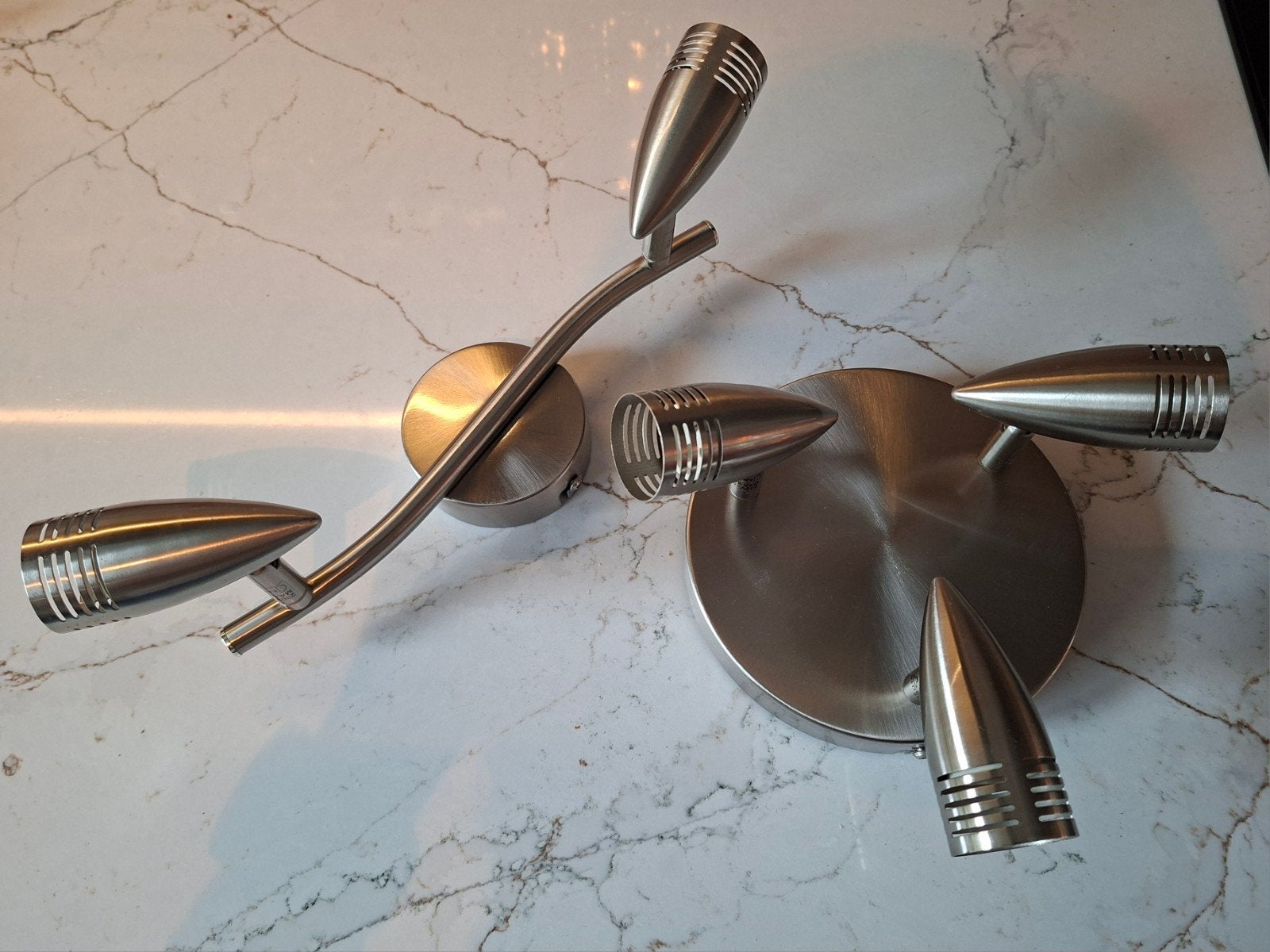 2x Spot Lights - 2x GU10 en 3x GU10, RVS, Ophalen, Zo goed als nieuw