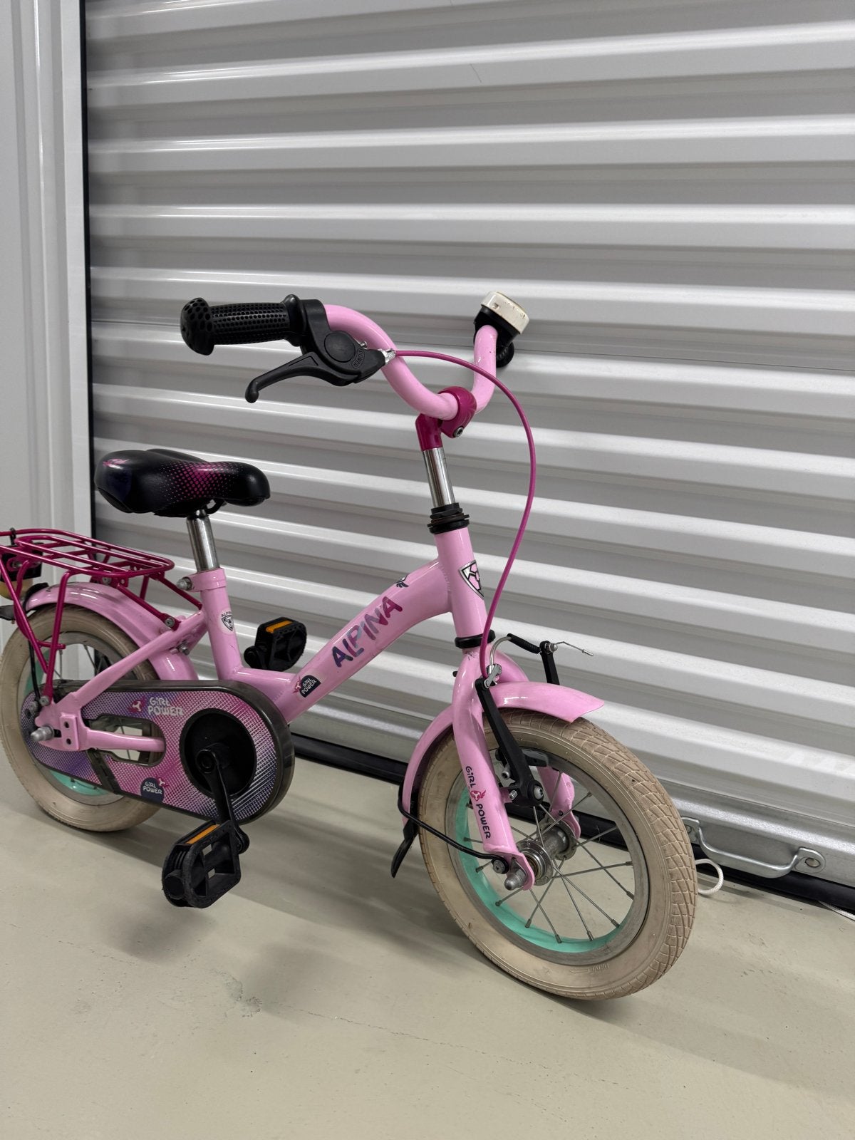 Alpina kinderfiets roze - 12 inch, Ophalen, Gebruikt, Velgrem, Minder dan 16 inch