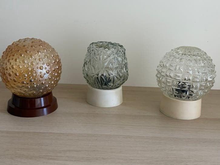 3 vintage plafondlampen, Ophalen of Verzenden, Zo goed als nieuw