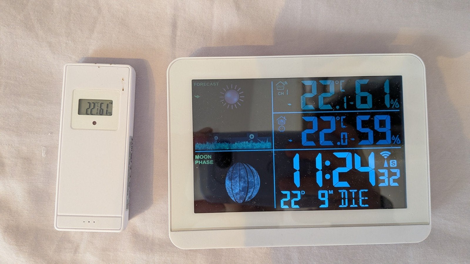 LIVARNO LUX Weerstation met Kleurendisplay en Sensor, Audio, Tv en Foto, Ophalen, Zo goed als nieuw, Weerstation