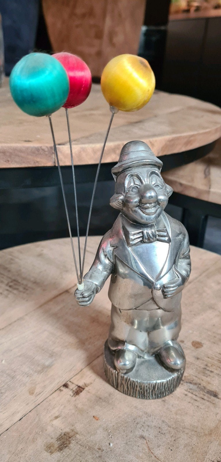 Verzilverde spaarpot clown 17 cm, Ophalen of Verzenden, Metaal of Blik, Overige thema's