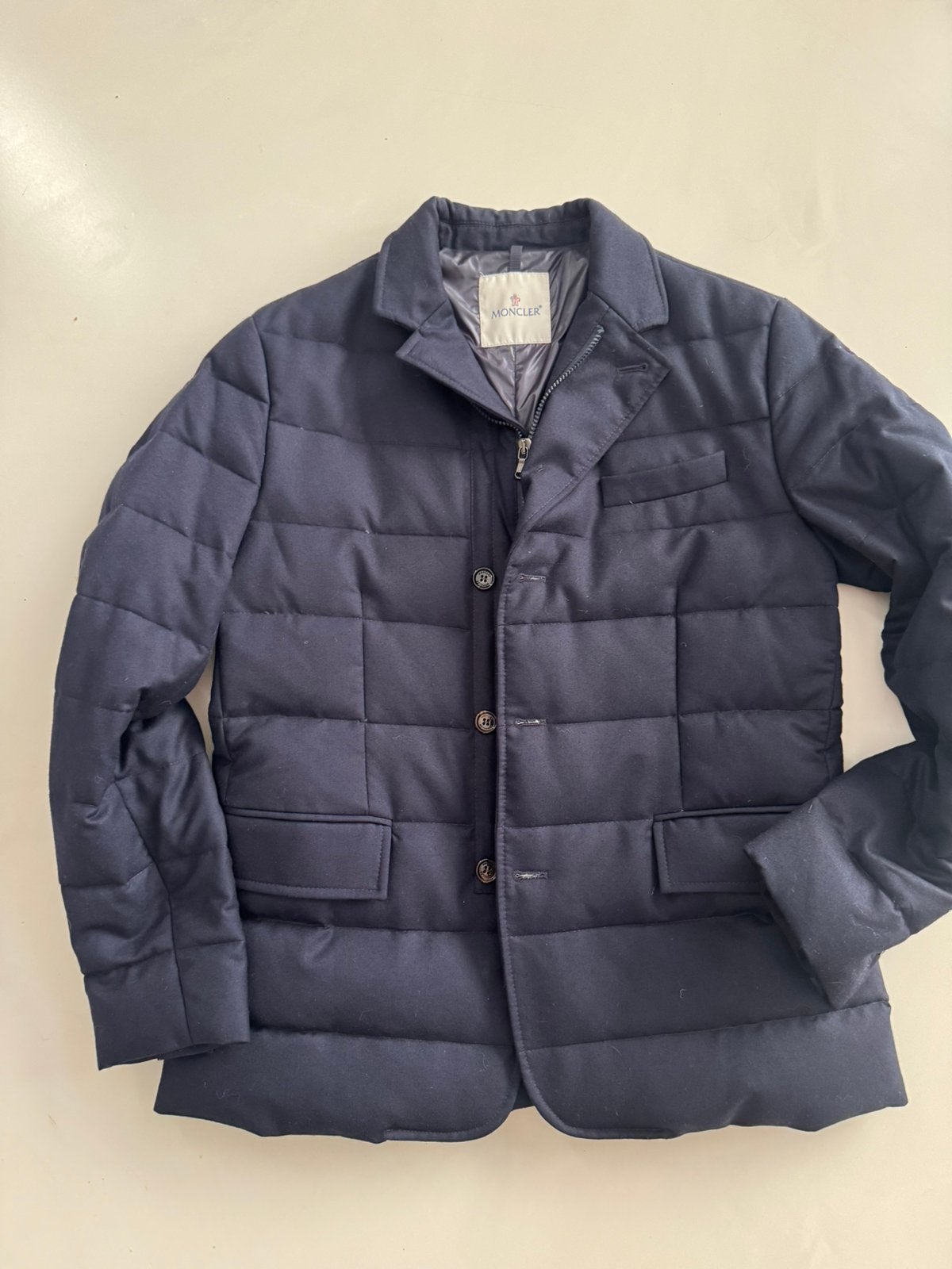 Moncler heren winterjas maat 4, Ophalen of Verzenden, Zo goed als nieuw, Maat 52/54 (L), Blauw