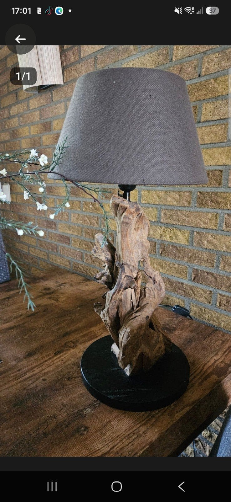 houten tafel lamp, Ophalen