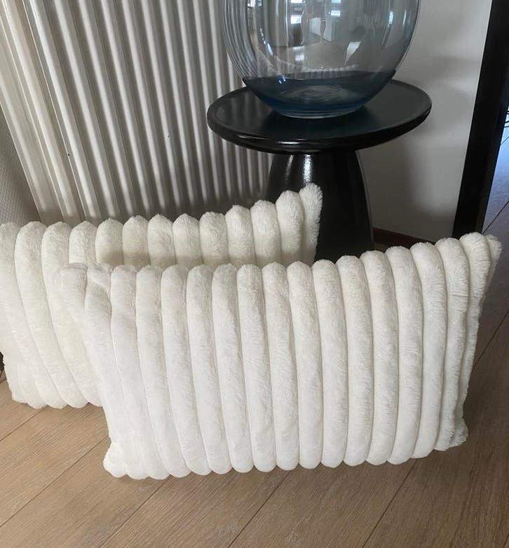 Design Kussens crème, 60x40cm, 2 stuks, nieuw, Ophalen of Verzenden, Nieuw, Overige kleuren, Rechthoekig