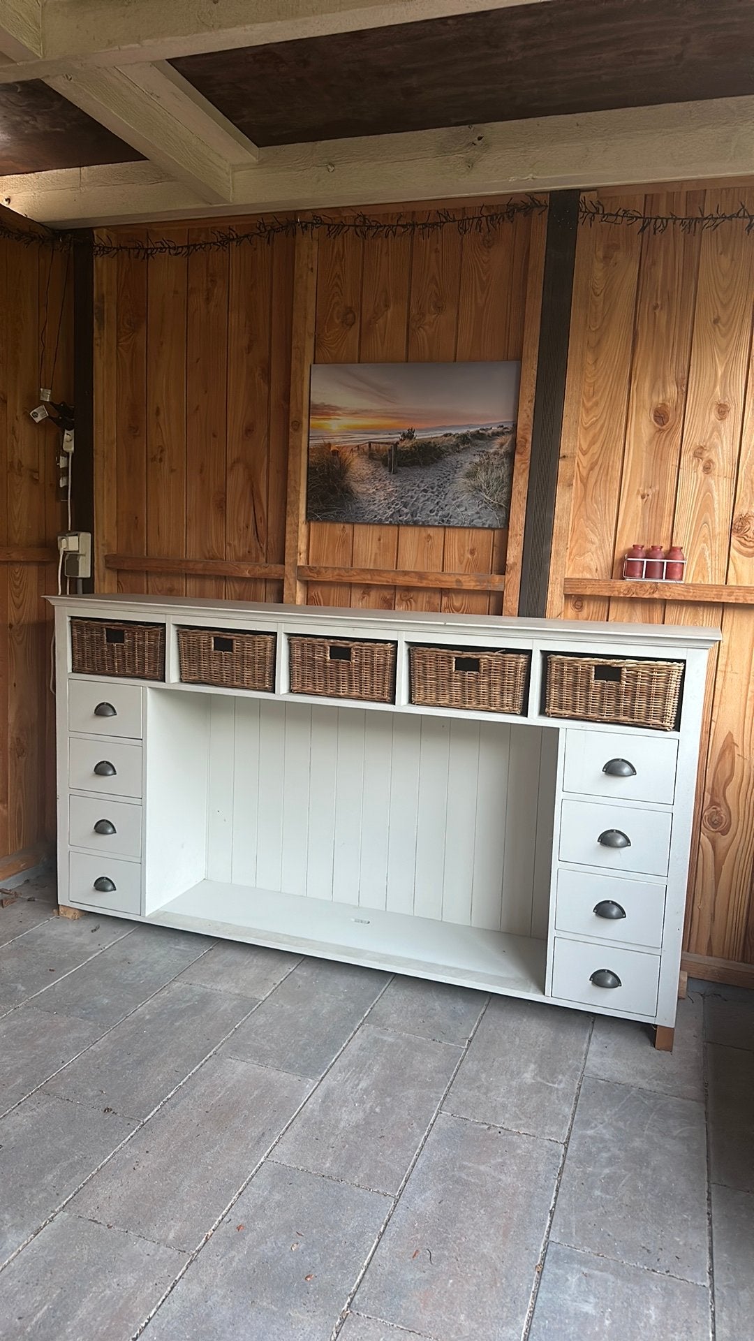 Mooie landelijke kast/opzetkast, Ophalen, Gebruikt, 100 tot 150 cm, 200 cm of meer
